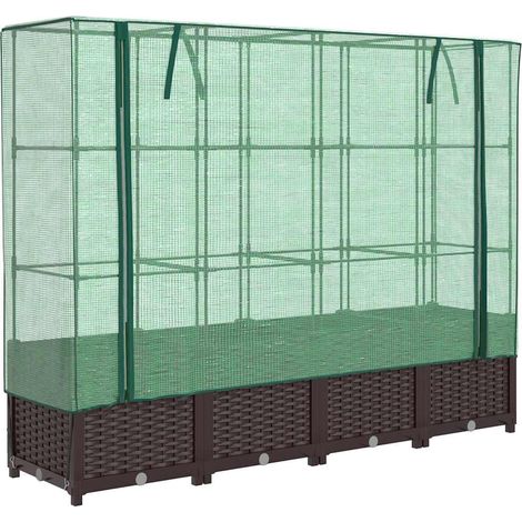 Maison Exclusive - Letto Rialzato con Copertura Serra Effetto Rattan 160x40x138 cm