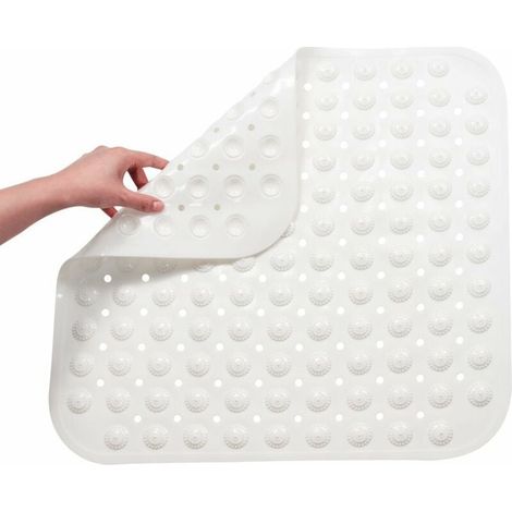 Tapis De Douche Petit 48 X 48 Cm, Tapis De Douche Antidérapant, Tapis De Douche Carrés, Douche Antidérapante, Tapis De Douche Antidérapant blanc (1/5)