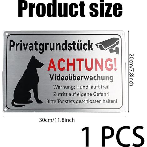 Dog Warning Sign Warning Sign Beware of the Dog Suitable for Private Gardens and Houses (1/4)