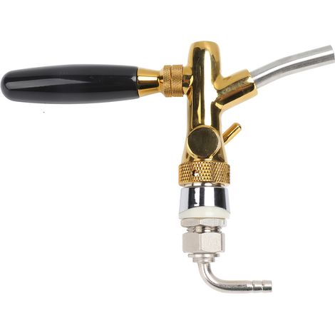 Robinet de bière pression réglable, robinet en acier inoxydable doré pour fûts de bière, pour bars et hôtels (1/5)