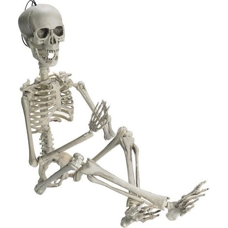Décoration Halloween - Squelette - 40cm - Plastique - Joints Mobiles - Blanc (1/4)