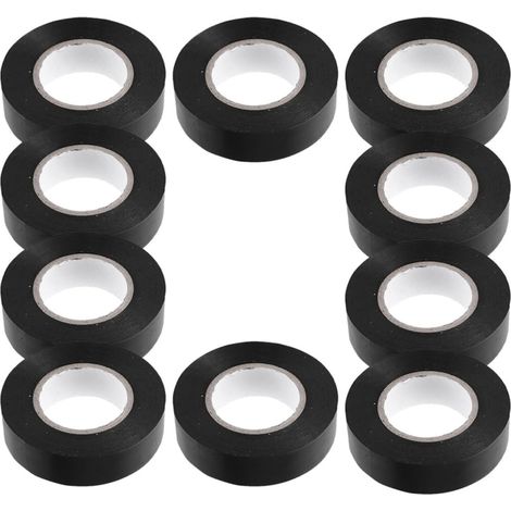 PVC Rouleaux Ruban Isolant Électrique Noir 10 (1/5)