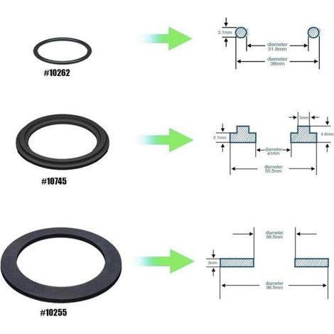 Rondelles et joints de rechange pour Intex 25076RP (10745, 10262, 10255) et un kit de réparation général (6 pièces). (1/5)