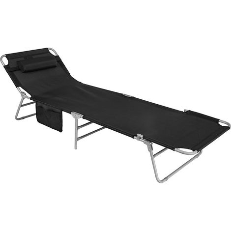 SoBuy Sdraio pieghevole,lettino prendisole,schienale reclinabile,1 pezzo, Nero OGS35-SCH
