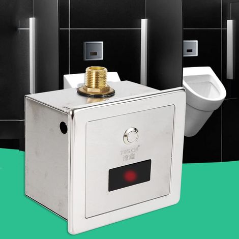 Robinet de chasse d'eau à infrarouge avec capteur automatique intelligent pour salle de bain G1/2" Montage mural (1/5)