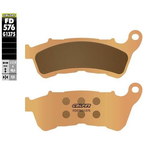 Pastillas de freno Galfer de metal sinterizado (doradas) para uso en carretera, delanteras, para Harley Davidson XL 883 Superlow '08-'14