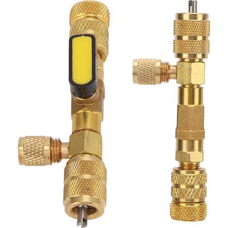 Extracteur de noyau de valve AC universel 1/4" 5/16" SAE, outil de réparation pour lignes de climatisation R22 R134 R410 R32 (1/5)