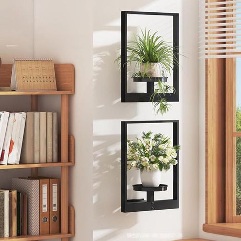 Soporte de pared para ramos de flores con capacidad para 3 macetas metálicas, soporte de ventana para plantas de interior y jardín, zona de entrada del salón. (1/5)