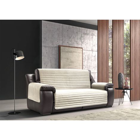 Copridivano Antimacchia Trapuntato Modello Sofà Tortora-Beige, misuraPoltronacoloreTortora-Beige (1/4)