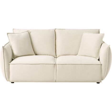 Sofa 3-Sitzer KUNES Stoff Hellbeige