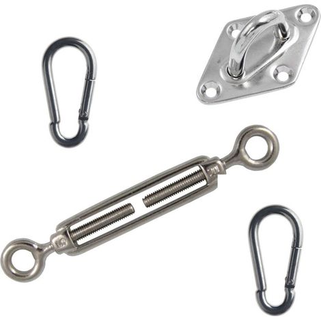 Kit Fissaggio A Muro Per Vele Ombreggianti in acciaio Inox - 2 pz