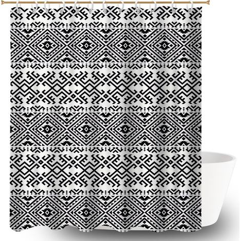 Rideau de douche tissu polyester 180x180 original rideau imperméable pour salle de bain avec douche à l’italienne (1/5)