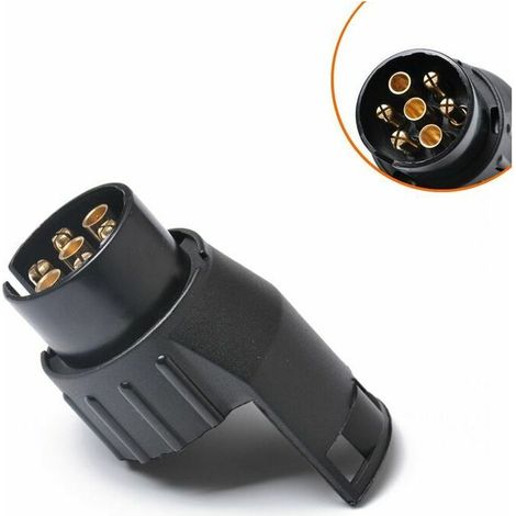 Adaptateur de remorque de véhicule 12V plastique remorque adaptateur connecteur 7 broches à 13 broches Caravane électrique Convertisseur adaptateur de remorquage Prise d'attelage Convient aux camions, (1/5)