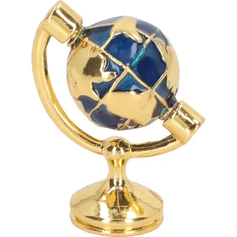 Globe miniature en métal robuste et brillant à l'échelle 1:12 pour maison de poupée - Modèle exquis - Mobilier d'étude (1/5)
