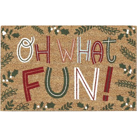 Tapis De Porte De Noël - Tapis Extérieur Lavable En Polyester - Pour Porche Entrée Intérieur - 40 x 60 cm