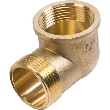 Cornat Winkel 90° Messing 1 1/4 IG 1 1/4 AG Messing blank, 1 1/4 IG, 1 1/4 AG Schraubfittings