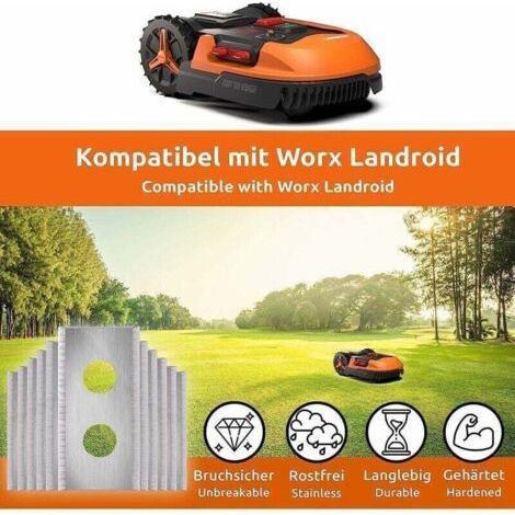 Lames de Rechange pour Robot Tondeuse à Gazon - 30 pièces de Rechange Compatible avec Worx Landroid, LandXcape Modèles avec vis de qualité Premium pour Un fauchage précis,Betterlife（argent)