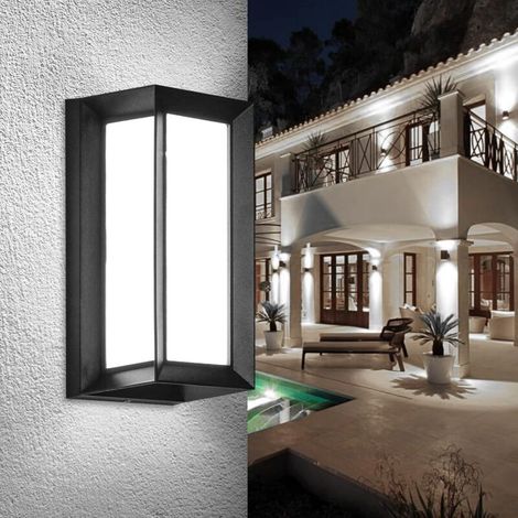 Applique Murale Extérieur, 12W Aluminium Applique Exterieur LED Lampe Exterieur Appliques Étanche IP65 Anthracite Eclairage Décoration Lumière Pour Cour Jardin Terrasse Proche Mur Pathway (1/5)