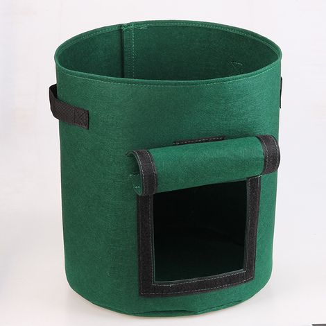 5 sacchi per la semina da 7 galloni, vasi traspiranti e resistenti, sacchi per la semina da giardino con finestra e manici per patate, carote, pomodori (rossi) (1/5)