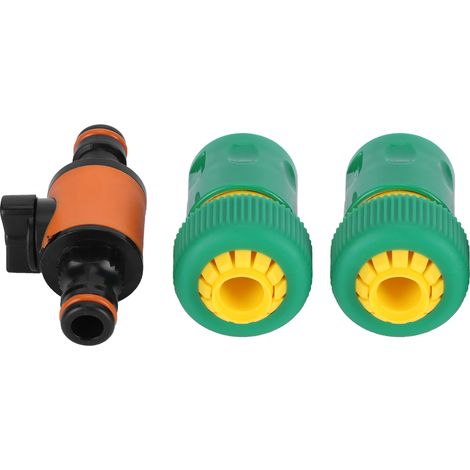 Kit de réparation de tuyau d'arrosage comprenant 3 raccords rapides, vannes à bille marche/arrêt de type américain G3/4 (1/5)
