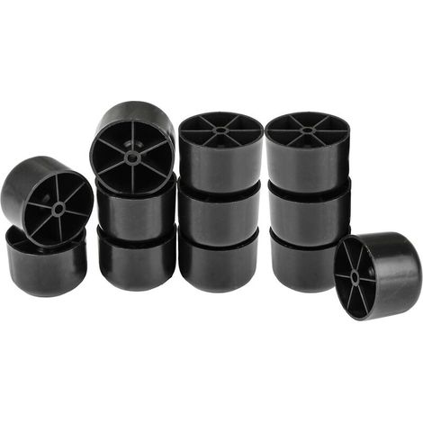 12Pieces Noir Meuble Pieds de Jambe 50x35mm Plastique Rond pour Canapé Canapé-Ensoleillé (1/3)