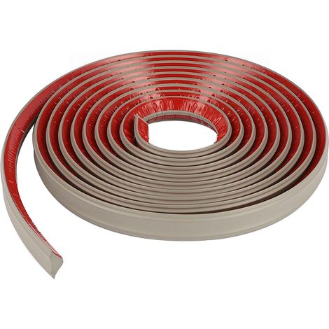 (Gris/2,5 x 1,7 cm) Plinthes flexibles - 5 m - Autocollantes - Bordures décoratives - Bordures murales - Bordures de carrelage, de plafond, moulures décoratives pour transitions murales