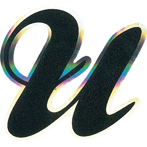 Adesivo Monogramma Lettera U, Nero Metallescente (1/2)