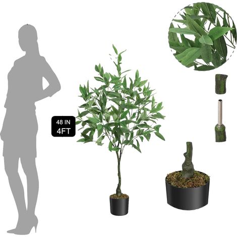 Arbre en Eucalyptus Artificiel, Feuilles en Soie Réalistes, Décor Intérieur Extérieur, 120cm (1/2)