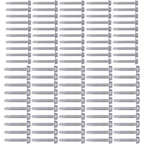 100 Stück selbstschneidende Schrauben, Edelstahl, Sechskant-Bohrschrauben 4,2 x 32 mm und 4,8 x 32 mm für Möbelreparaturen (1/5)