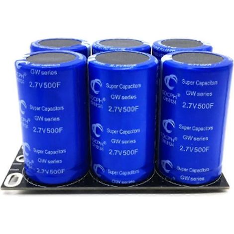 Condensatori Farad 2,7 V 500 μF, confezione da 6 pezzi, supercondensatori con piastra di protezione, condensatori per autoveicoli (1/5)