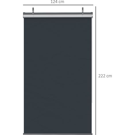 Auvent vertical 124x222cm polyester,store roulant crochet,intimité et protection solaire pour balcon et kiosque.
