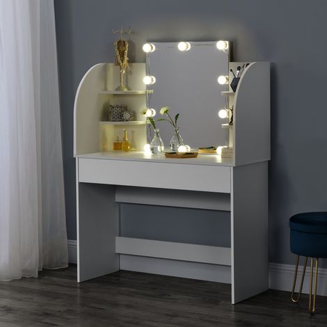 Coiffeuse - Table de maquillage Köla à 10 LED blanc [en.casa] (1/5)
