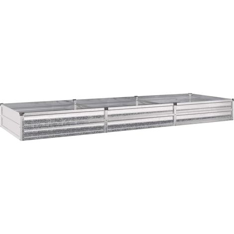 Raised Garden Bed Silver 240 x 80 x 24 cm galvanized vidaXL
