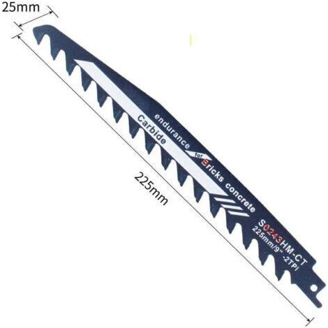 Lame De Scie En Alliage Dur Pour Couper Le Bois, Le Ciment Et La Brique Lames De Scie Alternative Pour Scie Sabre 225Mm (1/4)