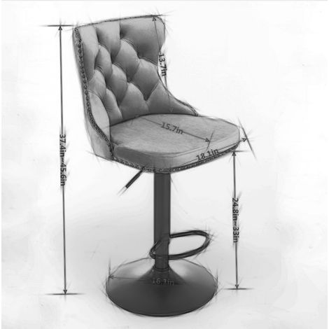 Silla taburete bar giratoria ajustable terciopelo OKMYHOME (1/2)