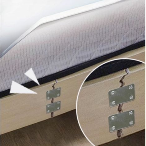 lot de 2 plaques de réparation en acier pour sommier et panneaux de bois dimension 60 x 38 x 1 5 mm avec vis pour renforcer et réparer un lit cassé (1/3)