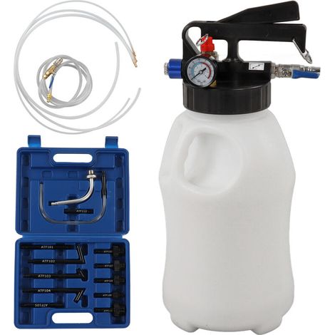 Jeffergarden Système de transfert d'huile de bote de vitesses d'outil de distributeur d'évacuateur de recharge d'atf pneumatique de 6L avec 13 adaptateurs de fluide de Transmission automatique-DOU