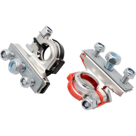 lot de 2 bornes de batterie de voiture à 3 voies, cosses de batterie en laiton étamé pour voitures, fourgons, et camping-cars, rouge et noir