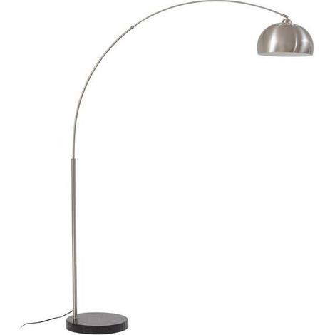 [GEBRAUCHT] B-Ware Lindby Bogenleuchte Hernando nickel schwarz 188 cm Metall Marmor E27