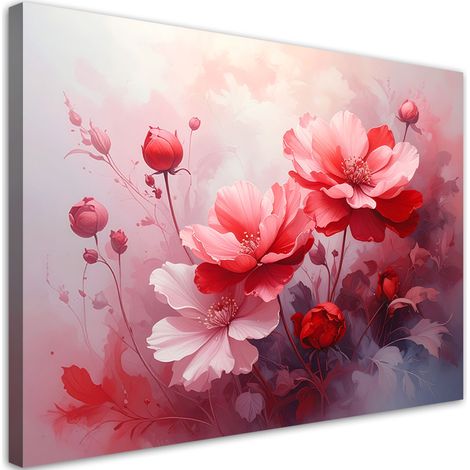Stampe su Tela Fiori rosa in una leggera composizione ad acquerello 30x20 (1/5)