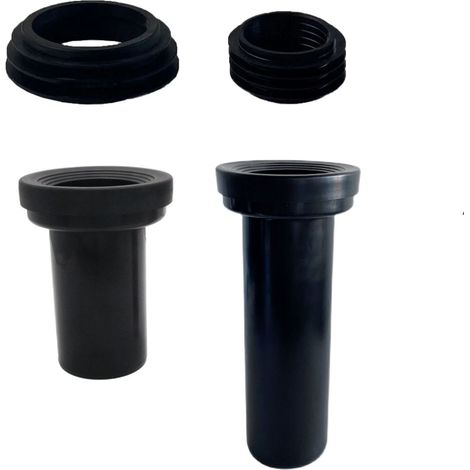 Tubo de desagüe para inodoro con conexión integrada para inodoro independiente, accesorios de rosca fija, longitud total de 180 mm (1/4)