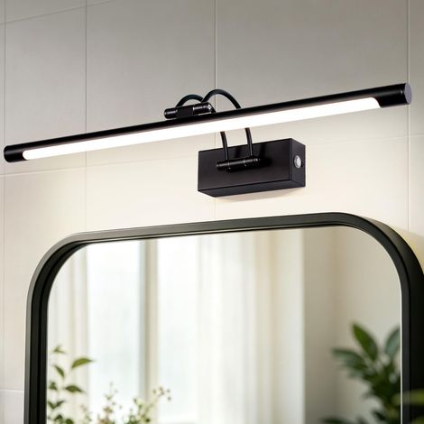 Applique Murale pour Tableaux et Vitrines, 60CM 15W LED Miroir Salle de Bains Lumière Pivotante Intérieur Éclairage,3000K/4500K/6000K Noir Lampes de Lecture Lampe d'affichage (1/5)