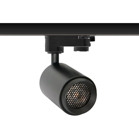 Foco carril Monofásico mini CRONOLUX RAIL LED negro 12W, CRI90, Blanco cálido 2700K