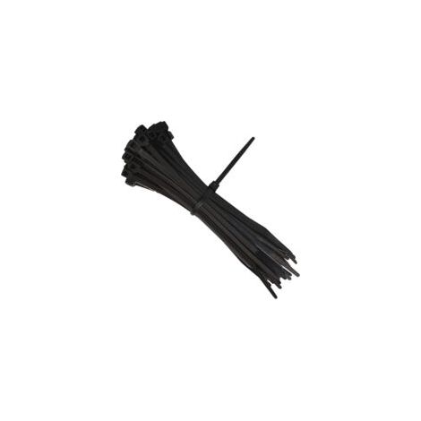 Kabelbinder 200 mm x 2,5 mm, Kabelbinder, Rilsan Nylon-Kabelbinder, 200 mm Kabelbinder, schwarz, 100 Stück pro Packung - Crezuo