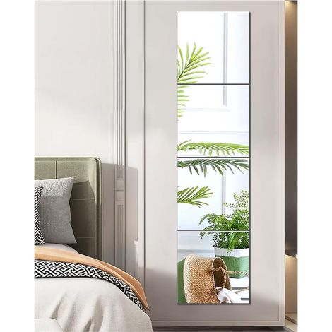 4 Miroir, Bord poli, Verre 2mm, Adhésif double face, Salon Chambre (1/5)