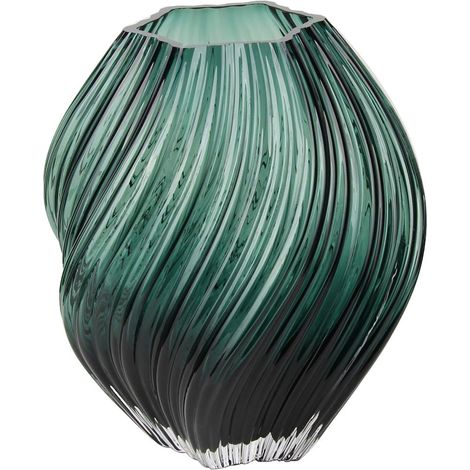 Lykke vase en verre soufflé vert foncé.