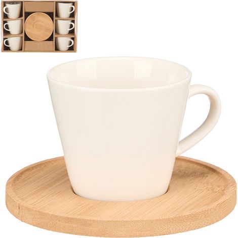 Set mit 6 glatten Bechern mit Bambusboden (1/5)