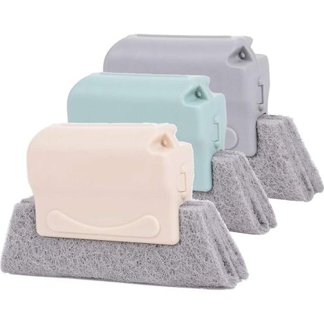 Ensemble de 3 brosses créatives pour le nettoyage des rainures de fenêtres, brosses magiques pour le nettoyage des rails de portes (1/5)