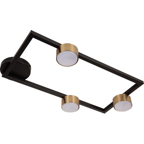 Plafoniera rettangolare nera oro 3 spot GX53 Sigma (1/2)