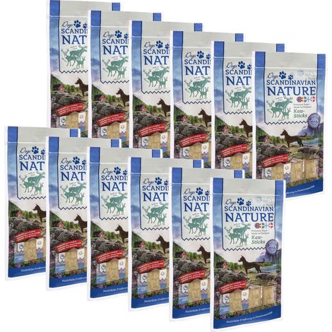Scandinavian Nature Dogs mit Wild, 12x 45 g - Kausticks für Hunde